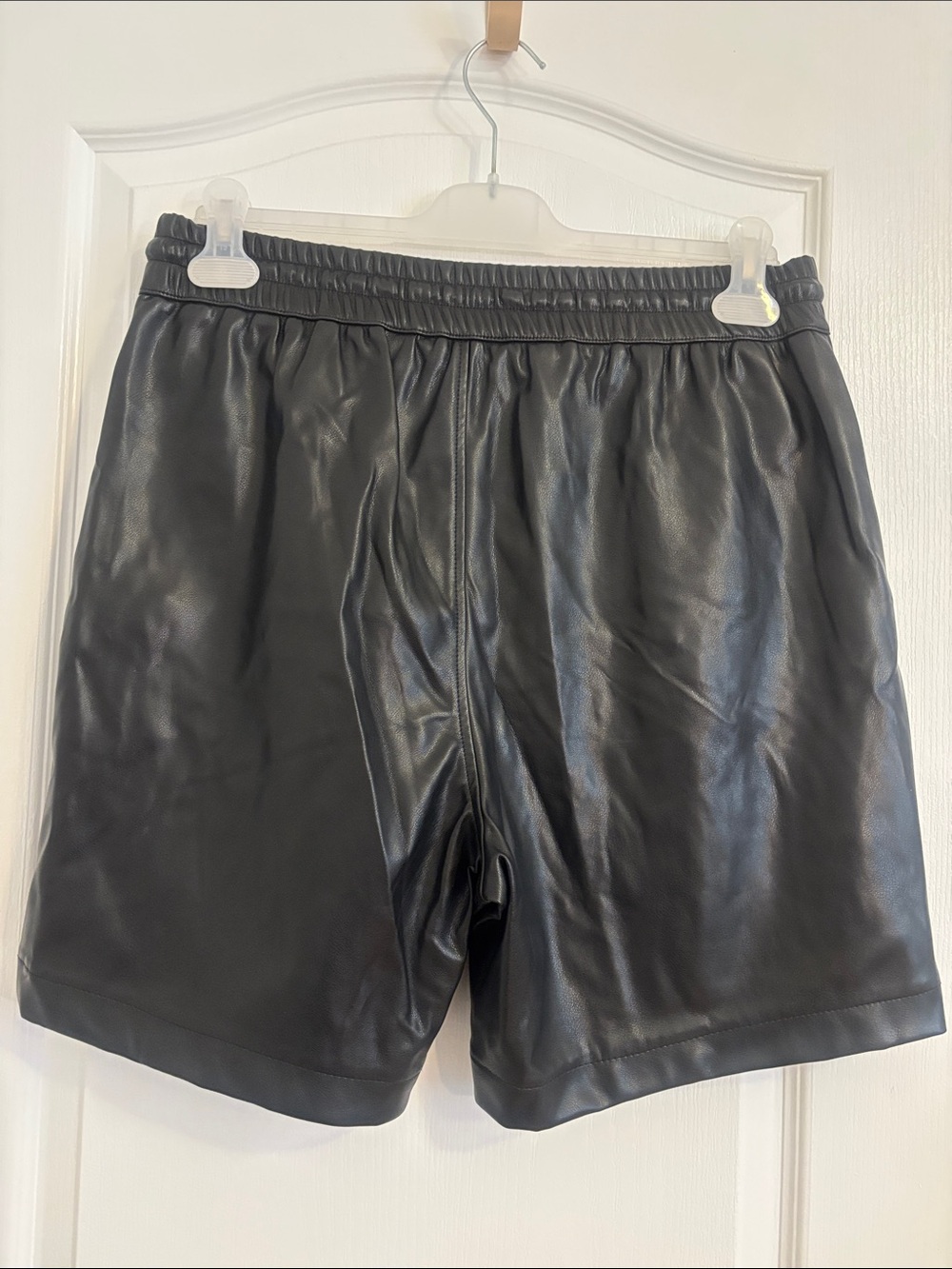 Calvin Klein Jeans Black Faux Leather Shorts - Picture 7 of 15